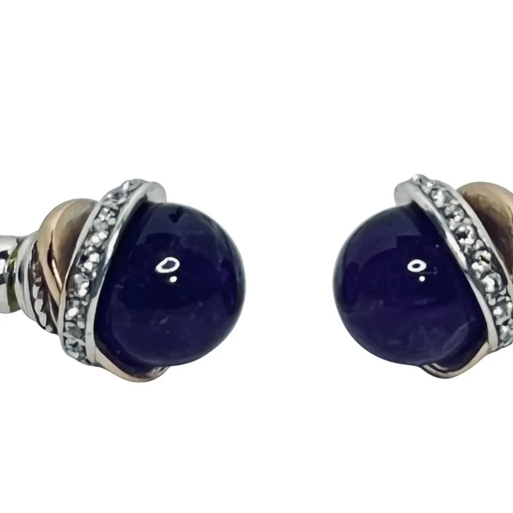 Brighton Neptune's Rings Silver Tone And Purple Agate Cuff Bracelet - Picture 3 of 4